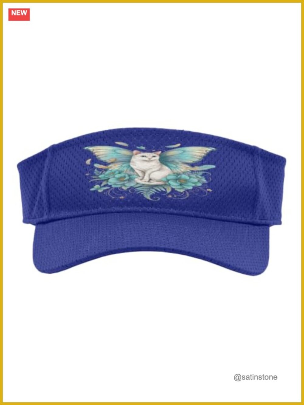Fairy Cat Butterfly Wings Fantasy Sport Sun Visor Adult One Size